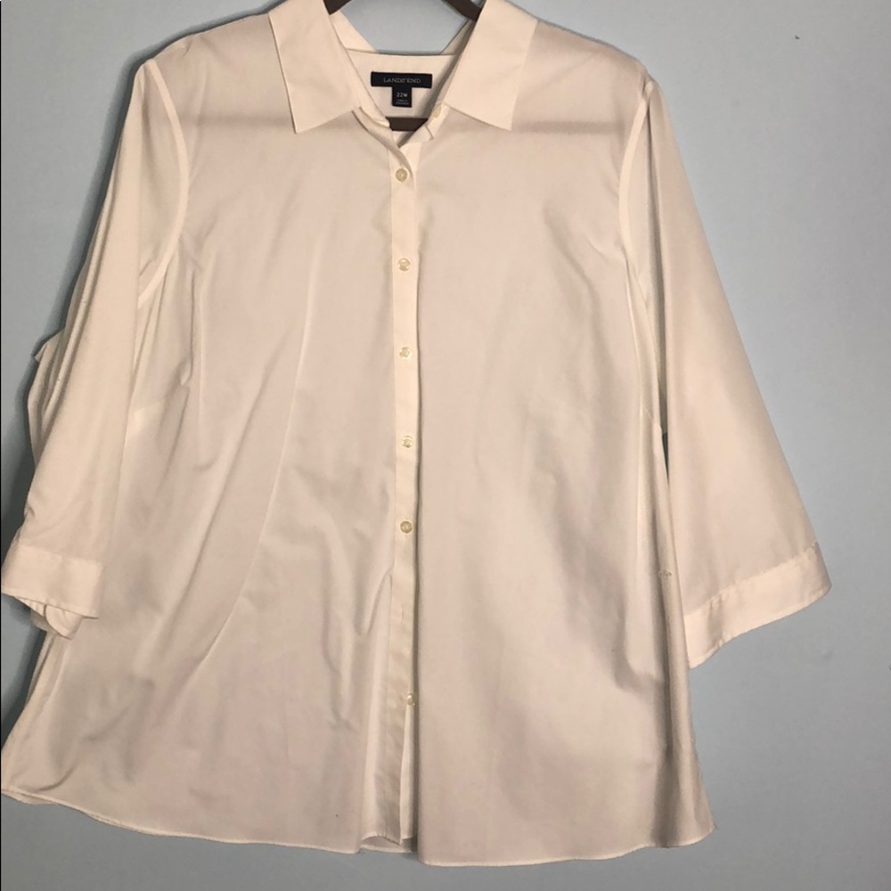 Lands End 3/4 sleeve button down shirt size22W